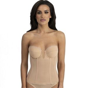 NWT Dominique Vivienne MOCHA Sleek Strapless Garter Bustier Bridal Corset 8990